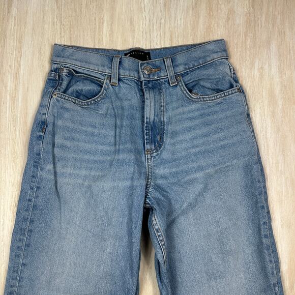 ASOS Design High Rise Straight Leg Light Wash Raw Hem 90s Vintage Jeans 26X32 - Picture 3 of 13